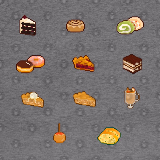 Desserts + garlic bread pixel art by toffany's